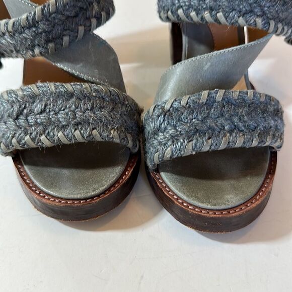 JOHN FLUEVOG Women's Hopscotch Tuggawar Strappy Heeled Sandal Blue Size 7.5 - Picture 5 of 16